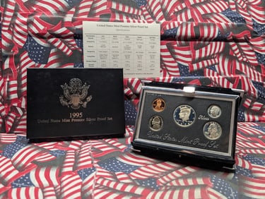1995-S US Mint Premier Silver Proof Set in OGP - Three 90% Silver Coins