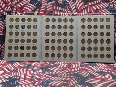 Complete 1941-1974 H.E. Harris & Co. Lincoln Cent Book w/ 90 Coins