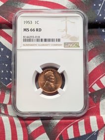 1953 Lincoln Wheat Cent - NGC MS66 RD