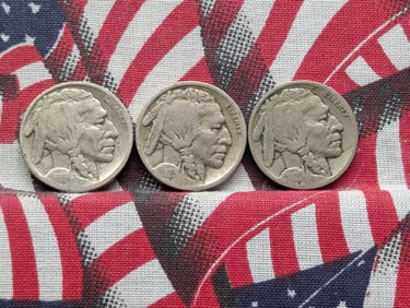 1919-S, 1920-D & 1923-S Indian Head Buffalo Nickels