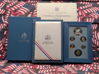 1987-S U.S. Mint Prestige Set in OGP w/ COA - Includes Constitution Commemorative 90% Silver Dollar