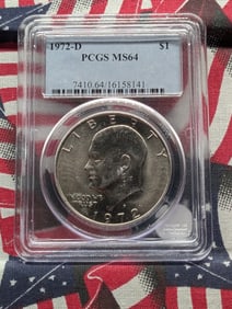 1972-D Eisenhower Dollar Coin PCGS "MS 64"