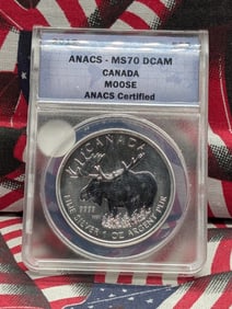 2012 Five Dollar Canada Moose Canadian Coin ANACS "MS 70 DCAM"