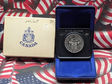 1971 Bicentennial British Columbia Canada Dollar (1871-1971) in OGP