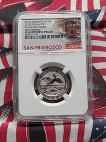 2018-S Silver Cumberland Island 'Early Releases' Quarter NGC "PF 69 Reverse Proof"