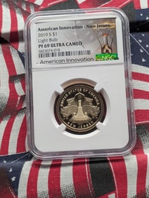 2019-S American Innovation - New Jersey 'Light Bulb' One Dollar NGC "PF 69 Ultra Cameo"