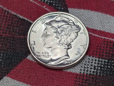 1945 Mercury Silver Dime - BLAST WHITE - GEM BU