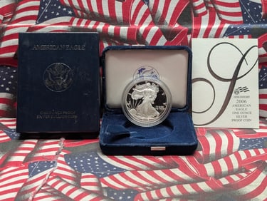2006-W Silver American Eagle One Ounce Proof Coin in OGP w/ COA - One Troy Ounce .999 Fine Silver