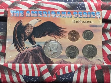 The Americana Series Presidents Coin Set - Includes 1967 40% Silver Kennedy Half Dollar, 1994