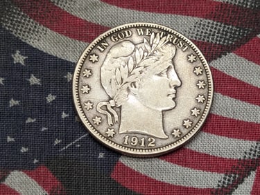 1912-D Barber Silver Half Dollar - VF/XF