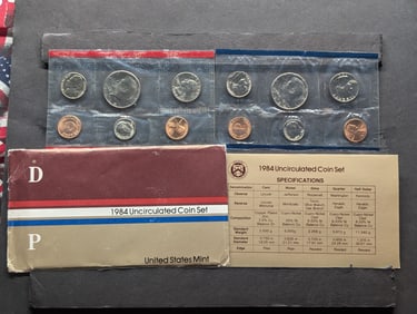 1984 P&D US Mint UNC Coin Set In OGP (12 Coins)