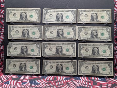 (12) 1963 B US One Dollar Joseph W. Barr  FR Notes