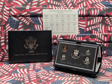 1997-S US Mint Premier Silver Proof Set in OGP w/ COA - Three 90% Silver Coins