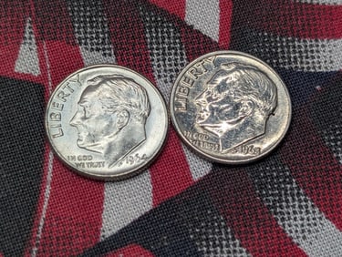 1963-D & 1964-D Silver Roosevelt Dimes - Both 90% Silver