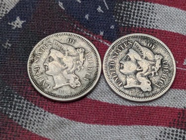 1866 & 1867 Three Cent Nickels