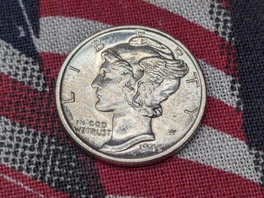 GEM BU - 1945 Mercury Silver Dime - ULTRA RARE w/ FSB