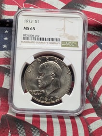1973 Eisenhower Dollar - NGC MS65