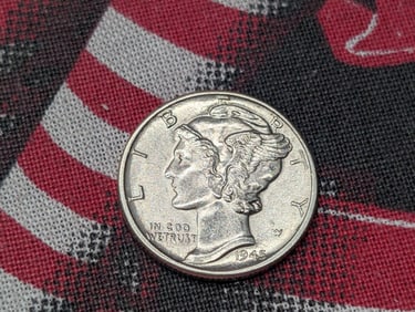 GEM BU - 1945-D Mercury Silver Dime