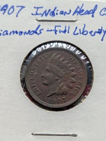 1907 Indian Head Cent - Two Diamonds & Full Liberty