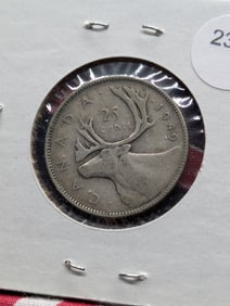 1949 Canada Quarter - 80% Silver