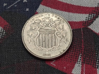 1868 Shield Nickel - AU+