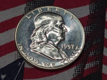 1957 PROOF Franklin Silver Half Dollar