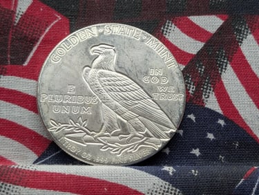 Golden State Mint One Troy OZ .999 Fine Silver Indian Head Round