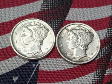 1920 & 1923 Mercury Silver Dimes - Both in High Grade
