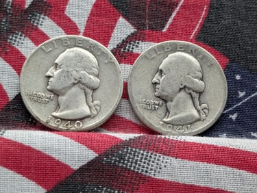 1940-S & 1941-P Washington Quarters - Both 90% Silver