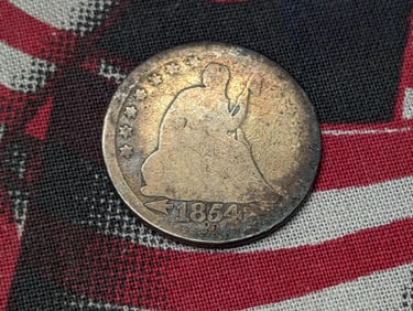 1854 w/ Arrows Seated Liberty Quarter