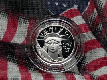 1/10th Oz. 1997-W $10.00 American .999 PLATINUM Eagle in Capsule