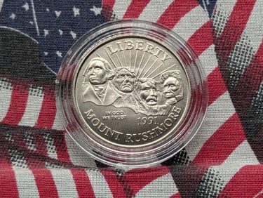 1991-D UNC Mount Rushmore Anniversary Commemorative Half Dollar in Capsule