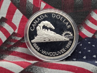 1986 Canada Dollar Vancouver Train - 50% Silver & 23.3276