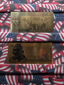 Two 24k Gold *LAYERED* 2008 Republic of Zimbabwe 100 Yottalillion Dollars Fantasy Notes