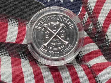 1 Oz. .999 FINE SILVER Reckless Metals - Destroy it All Designed Bullion Piece in Capsule
