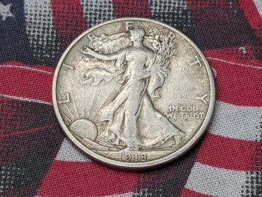 1918-S Walking Liberty Silver Half Dollar - VF