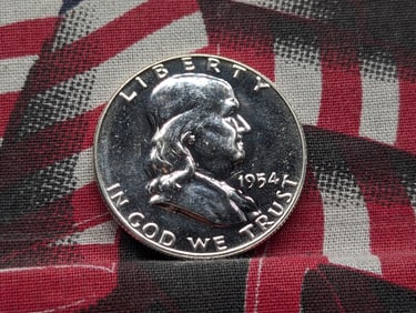 1954 PROOF Franklin Silver Half Dollar