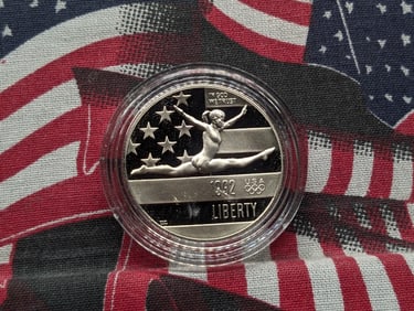 1992-S PROOF Olympic Gymnast Commemorative Half Dollar in Capsule