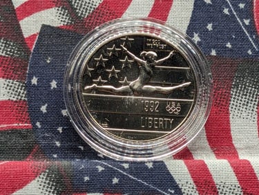 1992-P UNC Olympic Gymnast Commemorative Half Dollar in Capsule