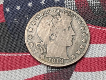 1913-D Barber Silver Half Dollar
