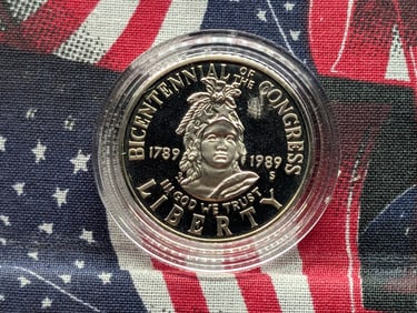 1989-S PROOF Bicentennial of the Congress Commemorative Half Dollar in Capsule