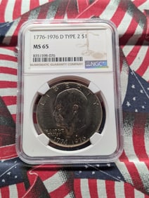 1776-1976-D Type 2 Eisenhower Dollar - NGC MS65