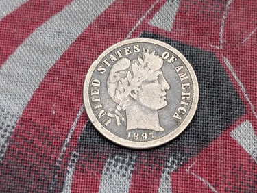 1897-O Barber Silver Dime - VG+