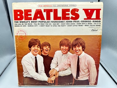 The Beatles: Beatles VI (1976), Capitol orange label, reissue, Gold Record Award certified cover