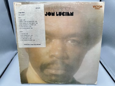 Jon Lucien: I Am Now (1970), promo sticker/play list on front cover