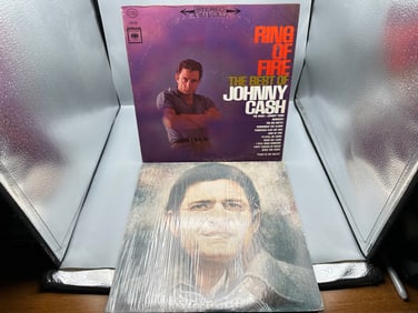 Johnny Cash (2 LP Lot): Ring Of Fire - The Best Of Johnny Cash (1967); and The Johnny Cash