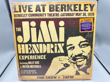SEALED - The Jimi Hendrix Experience: Live At Berkeley (2012), 2 LPs, gatefold, reissue, includes