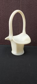 Vintage Fenton Miniature Custard Glass Basket