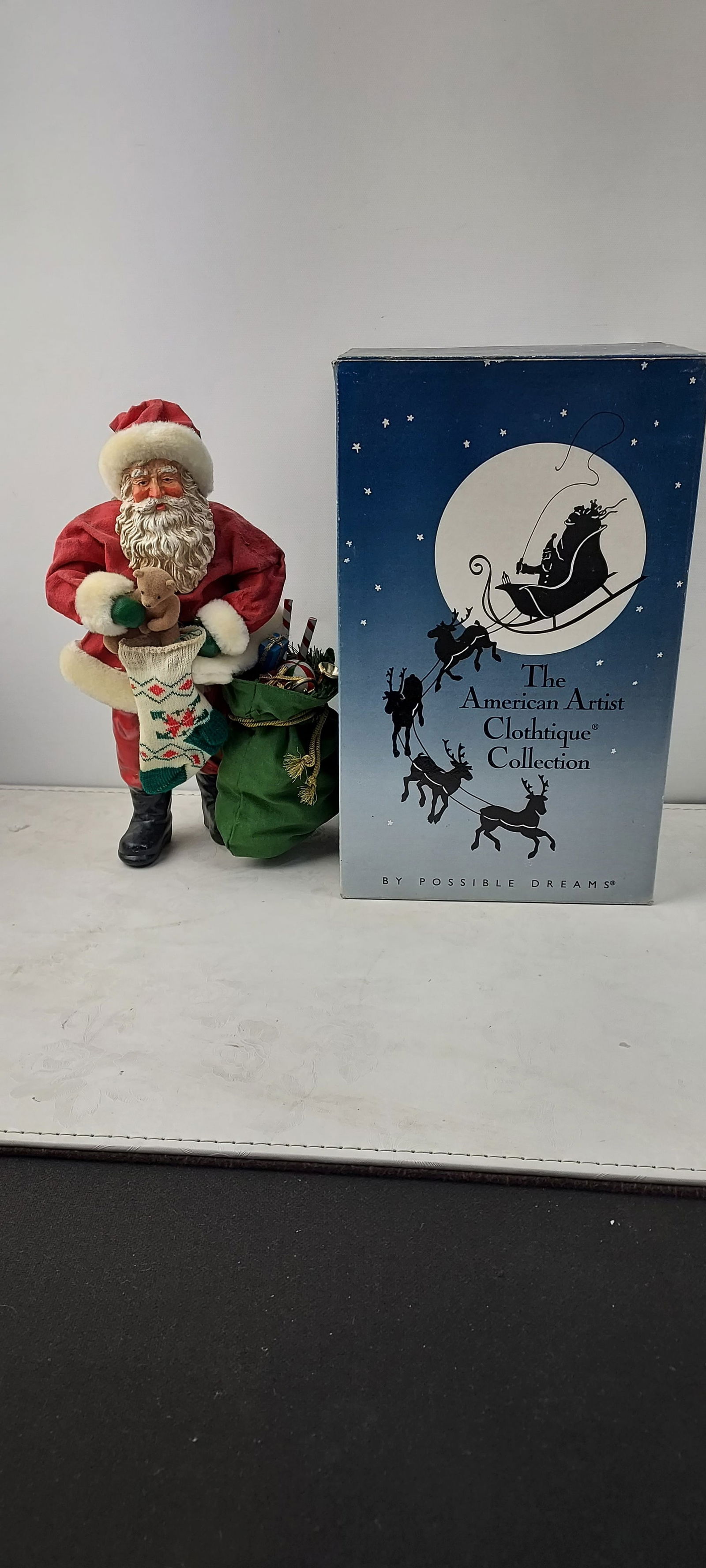 Possible Dreams The American Artist Clothtique Collection "Christmas Surprise" Santa Claus Figurine (1 of 3)