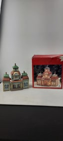 1993 O'Well Novelty Dickens Keepsake 'Dickens Station' Hand-Painted Porcelain Lighted Christmas